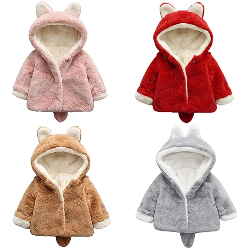 Winter Clothing Toddler Girl - آذان القط لطيف أفخم سترة طفل