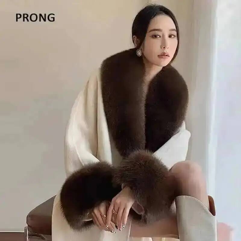 Winter Clothing Design - الثعلب الفراء طوق معطف الشتاء و