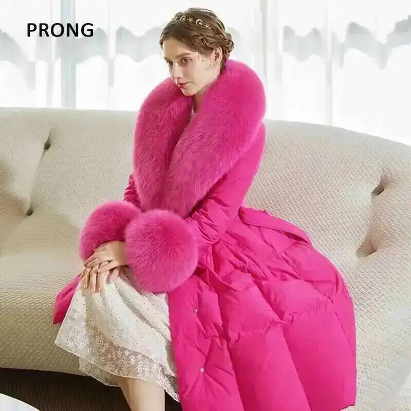 الثعلب الفراء طوق معطف الشتاء  - مراجعة Winter Clothing Design وسعره